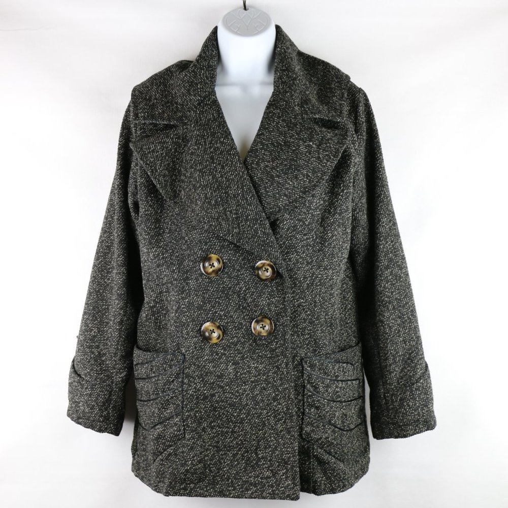 Black Trim Peacoat  - Designed and made in Peru